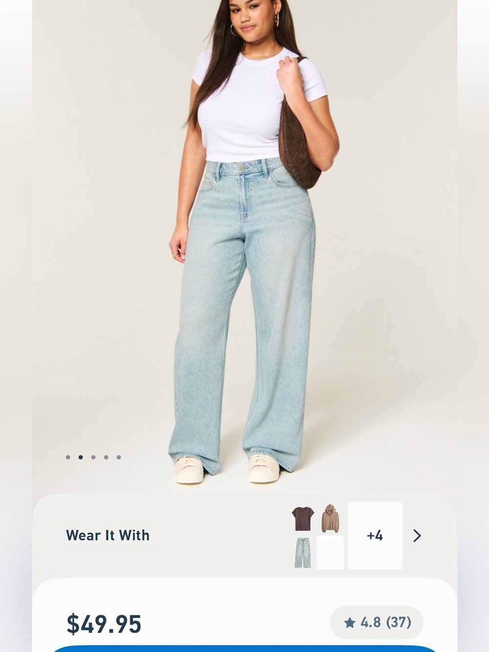 Hollister Light Wash High-Rise Wide Leg Jeans